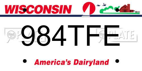 984TFE Wisconsin License Plate