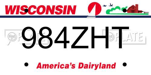 984ZHT Wisconsin License Plate