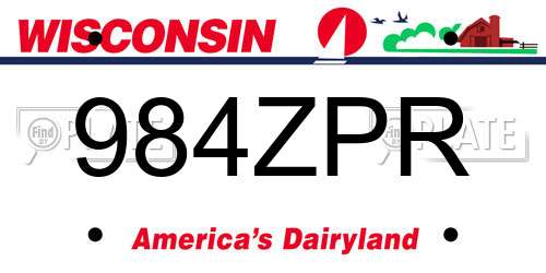 984ZPR Wisconsin License Plate