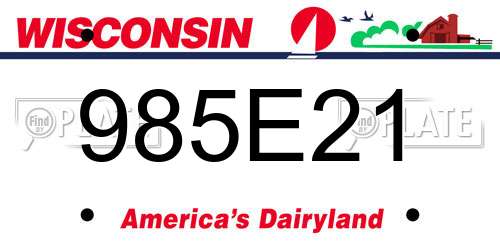 985E21 Wisconsin License Plate