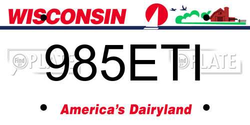 985ETI Wisconsin License Plate