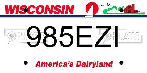 985EZI Wisconsin License Plate