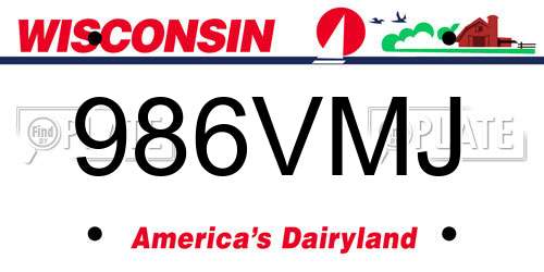 986VMJ Wisconsin License Plate