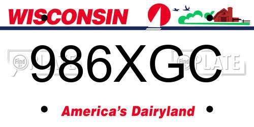 986XGC Wisconsin License Plate