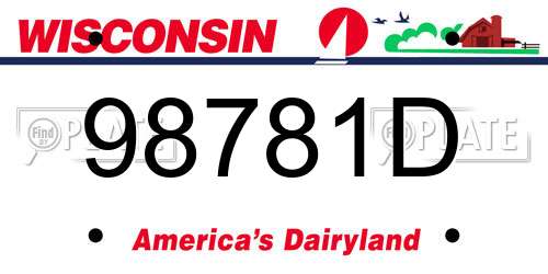 98781D Wisconsin License Plate