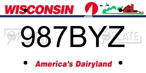 987BYZ Wisconsin License Plate