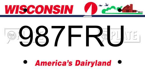 987FRU Wisconsin License Plate