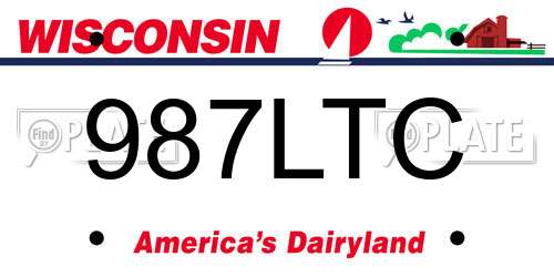 987LTC Wisconsin License Plate