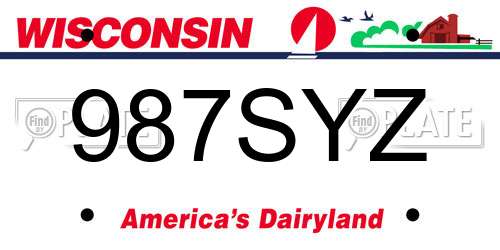 987SYZ Wisconsin License Plate