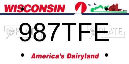 987TFE Wisconsin License Plate