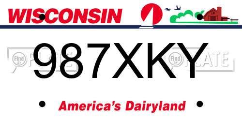 987XKY Wisconsin License Plate