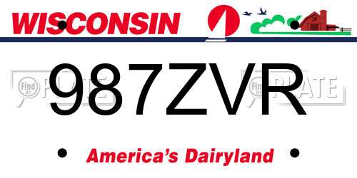 987ZVR Wisconsin License Plate