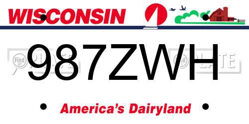 987ZWH Wisconsin License Plate