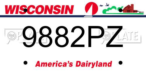9882PZ Wisconsin License Plate