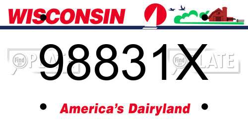 98831X Wisconsin License Plate