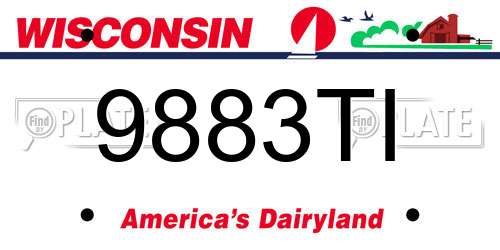 9883TI Wisconsin License Plate