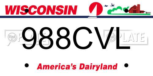 988CVL Wisconsin License Plate