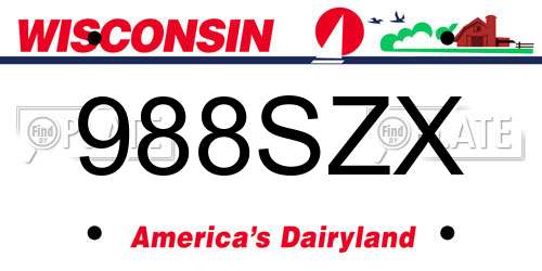 988SZX Wisconsin License Plate