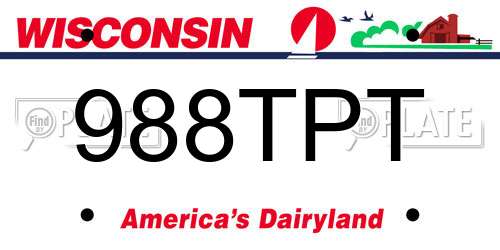 988TPT Wisconsin License Plate