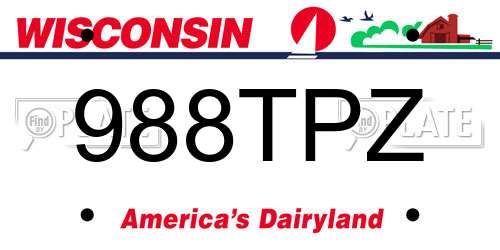 988TPZ Wisconsin License Plate
