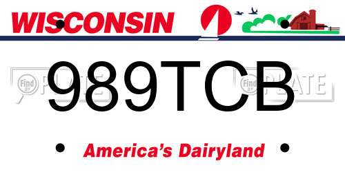 989TCB Wisconsin License Plate
