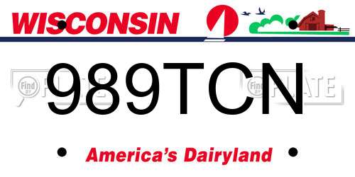 989TCN Wisconsin License Plate