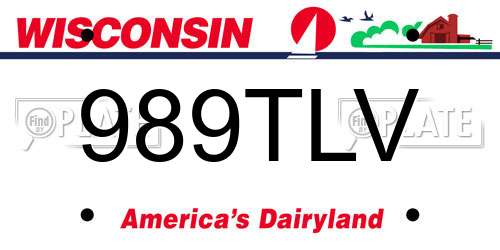 989TLV Wisconsin License Plate