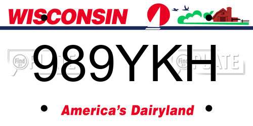 989YKH Wisconsin License Plate