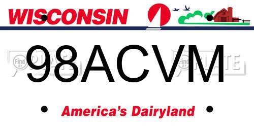 98ACVM Wisconsin License Plate