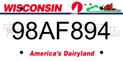 98AF894 Wisconsin License Plate