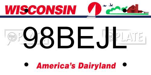 98BEJL Wisconsin License Plate
