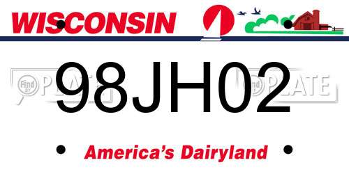 98JH02 Wisconsin License Plate