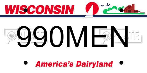 990MEN Wisconsin License Plate