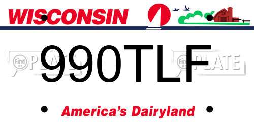 990TLF Wisconsin License Plate