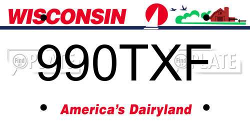 990TXF Wisconsin License Plate