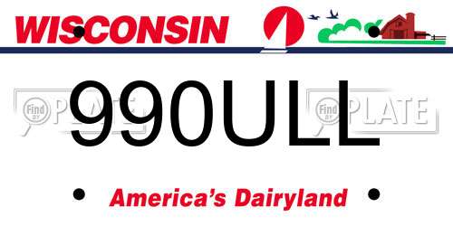 990ULL Wisconsin License Plate