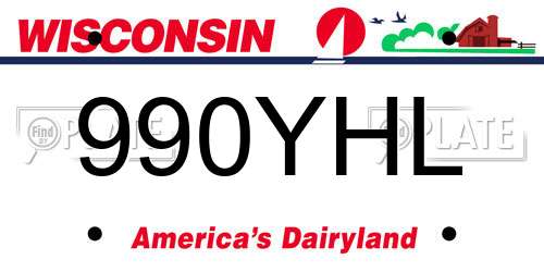 990YHL Wisconsin License Plate