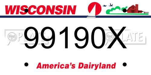99190X Wisconsin License Plate