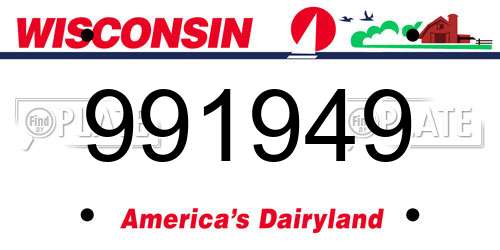 991949 Wisconsin License Plate