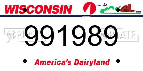 991989 Wisconsin License Plate