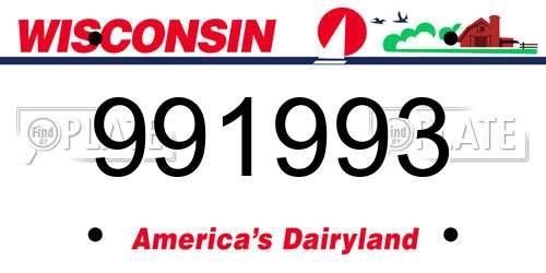 991993 Wisconsin License Plate