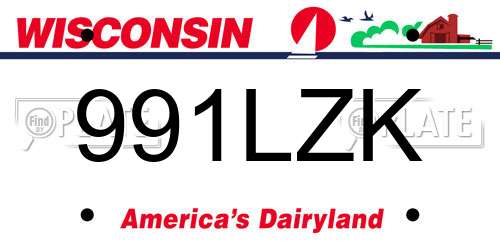991LZK Wisconsin License Plate