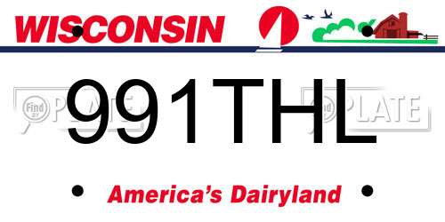 991THL Wisconsin License Plate