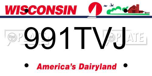 991TVJ Wisconsin License Plate
