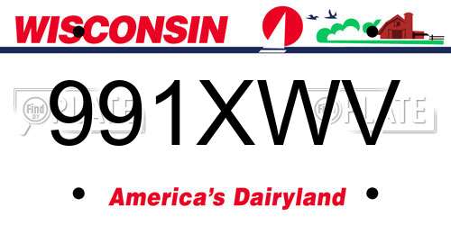991XWV Wisconsin License Plate