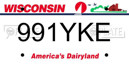 991YKE Wisconsin License Plate
