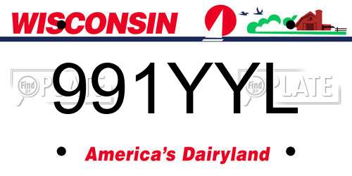 991YYL Wisconsin License Plate