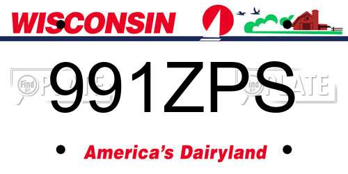 991ZPS Wisconsin License Plate