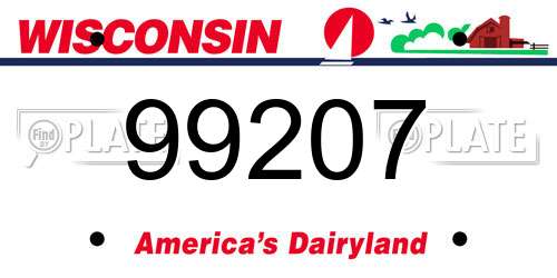 99207 Wisconsin License Plate