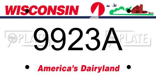 9923A Wisconsin License Plate